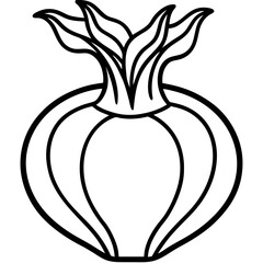 Minimalist Kohlrabi Line Art Vector