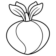 Minimalist Kohlrabi Line Art Vector