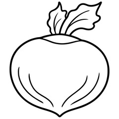 Minimalist Kohlrabi Line Art Vector