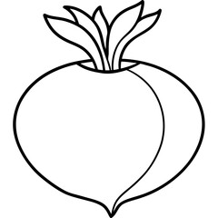 Minimalist Kohlrabi Line Art Vector