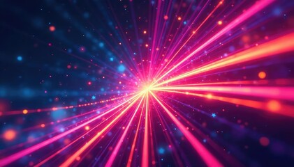 Fototapeta premium A vibrant, colorful display of glowing radiating lines, celebrating energy and light , glow, technology, spectacle