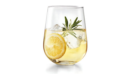 A glass of lemonade with a lemon slice in it