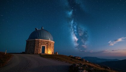 Obraz premium Stunning Milky Way Galaxy Over Tranquil Night Landscape