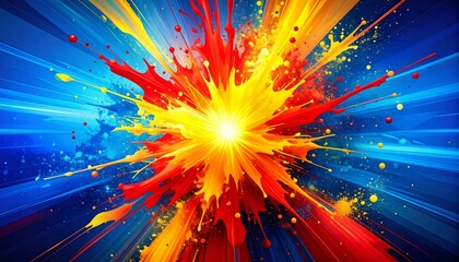 Vibrant Explosion of Color Abstract Burst of Energy and Light