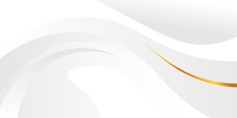 Elegant Abstract White Background with Golden Curved Lines and Subtle Wave Patterns