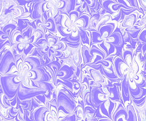 Fluid flowers monochrome seamless pattern in pastel lilac tones. Perfect for textile, package, packaging, posters, wall decor, wallpaper, fabric. Contemporary Liquid Art. 
