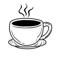 Hot Coffee Line Art
