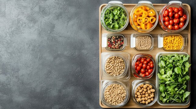 Portion control meal planning template with recommended serving sizes