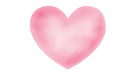Obraz premium Pink heart watercolor graphic on white background