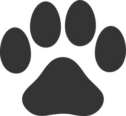 肉球のシルエット　アイコン　犬　猫　黒　Dog and cat paw print.