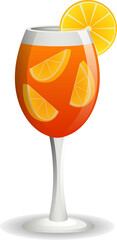 Aperol cocktail. Isolated vector illustration.