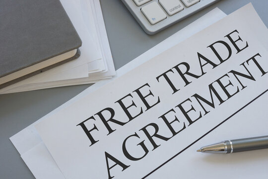 Free Trade Agreement FTA is shown as business concept