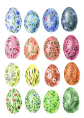 Watercolor Easter eggs