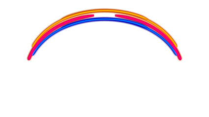 Vibrant Neon Rainbow Arc Against a Black Background