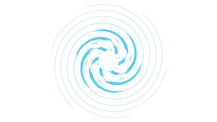 Abstract spiral design with vibrant blue lines on black background