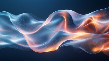 Abstract digital design with flowing forms and vibrant colors.