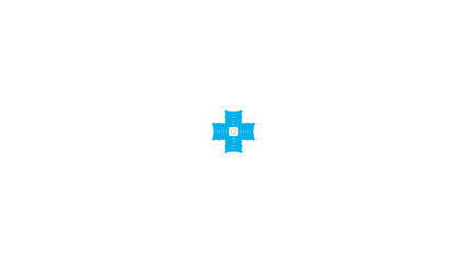 Abstract Blue Cross Design on Black Background