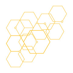 Abstract Yellow Hexagon Backgorund, Technology polygonal concept