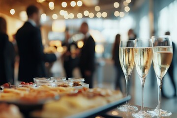 Blurred Business People at Elegant Office Party