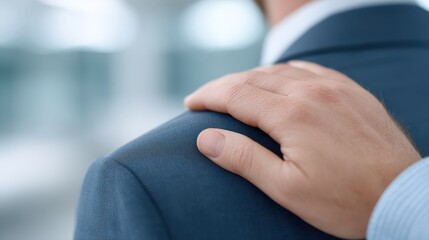 A leader or executive who understands and comforts an employee after a mistake or failure. A caring and empathetic leader. Leadership and helping others.