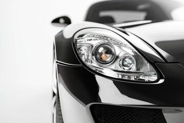 Modern Car Headlight Isolated on White Background