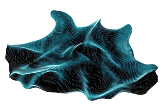 Abstract, textured, flowing shape