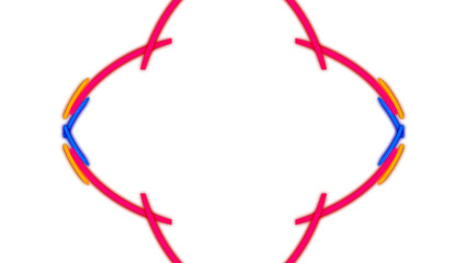 Vibrant Neon Lines Create a Symmetrical Design on a Black Background