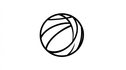 Line Art Illustration of a Basketball