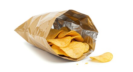 Potato chips spilling from bag