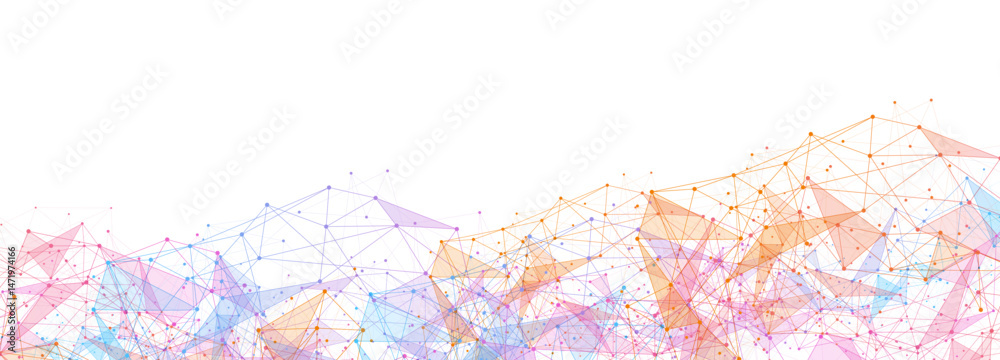 Poster geometric connected background. connecting dots and lines. global network connection. banner templat