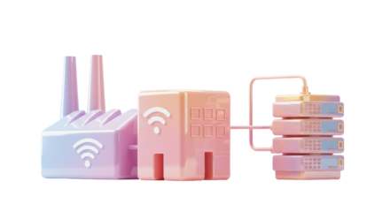 Isolated 3D Model of an Automated Factory