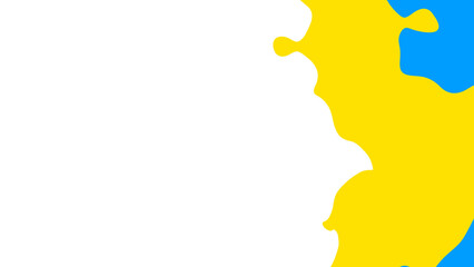 Abstract Splashes of Yellow and Blue Against a Black Background