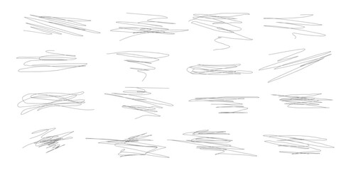 Hand drawn scribbles collection of underline and highlight lines