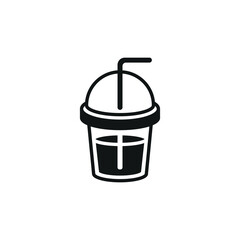 Cold drink cup icon. Simple cold drink cup icon for social media, app and web design. Vector illustration.