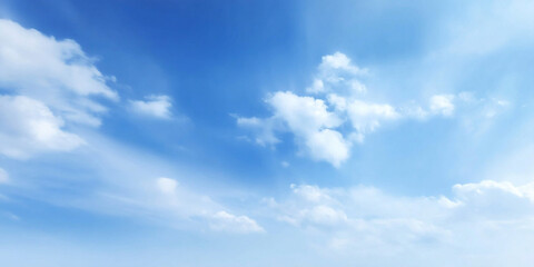 clear summer sky filled with soft, fluffy cumulus clouds creates serene and peaceful atmosphere, inviting relaxation and contemplation