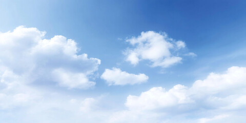clear summer sky filled with soft, fluffy cumulus clouds creates serene and peaceful atmosphere, inviting relaxation and contemplation