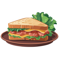 Traditional Thai sandwich food isolated vector illustration on white background