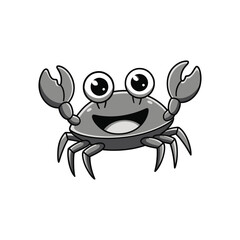 Cute cartoon crab vector art illustration