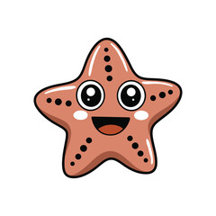 Cute Sea star vector art illustration