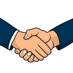 business handshake isolated on white