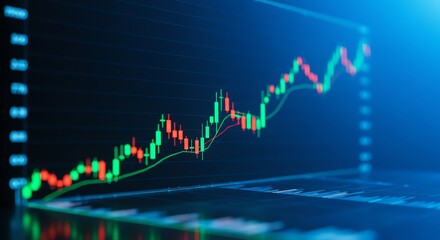 Stock chart showing market uptrend indicator