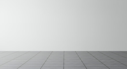 Minimalist Interior: White Wall & Gray Tile Floor - Modern Design Inspiration for Home, Studio, or Presentation Background