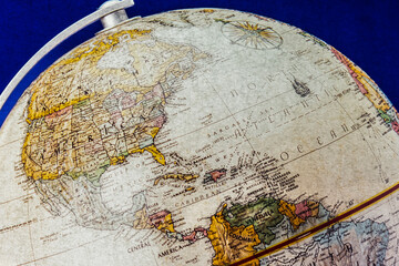 Map of North America, the United States, the Panama Canal, and Colombia