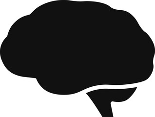 Human brain icon. Vector.  Black silhouette of a brain.