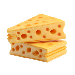 Delicious Swiss Cheese Slices Stacked Appetizing Dairy Product