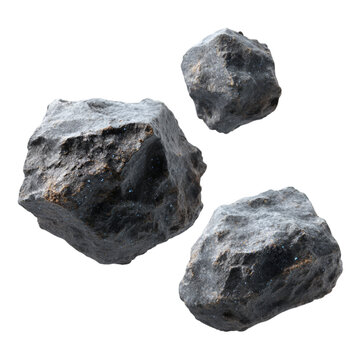 Space rocks floating dark background mysterious cosmic debris
