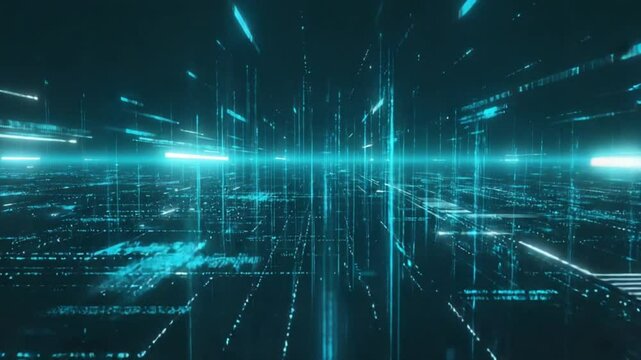 abstract blue background with binary code. 