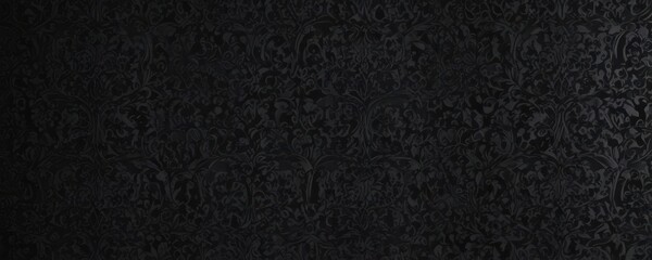 Fototapeta premium Black gothic damask wallpaper Deep floral vines & intricate patterns , damask, motif