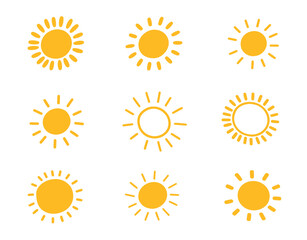 Sun Illustrations Cute Vector Set