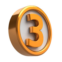 Obraz premium Golden Number Three Award Winning Design